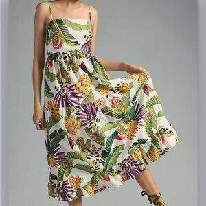 New FARM Rio Stripe Forest Maxi Dress